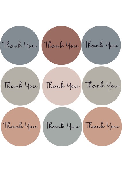 Renkli Thank You Sticker (4x4 Cm)
