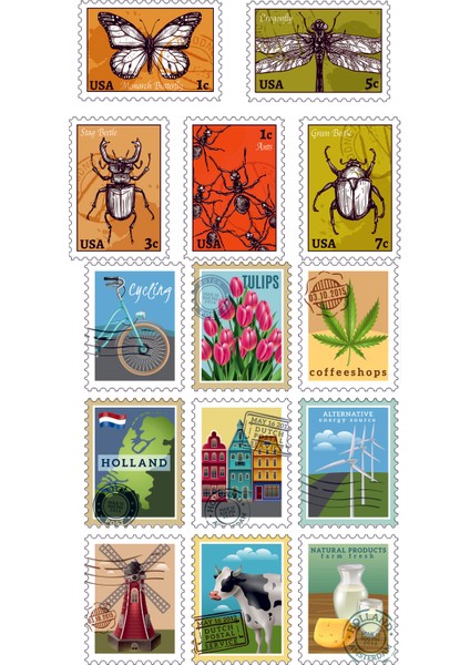 Pul Şeklinde Sticker