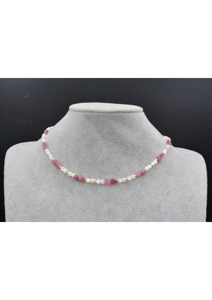 Rose Tasarım Doğal Sedef ve Pembe Turmalin Taşı Kolye fırsatları