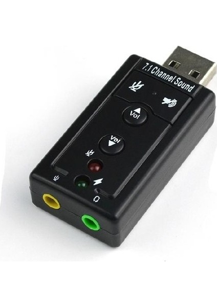 Elektronik 7.1k USB Ses Kartı 7+1 Ses Kontrollü