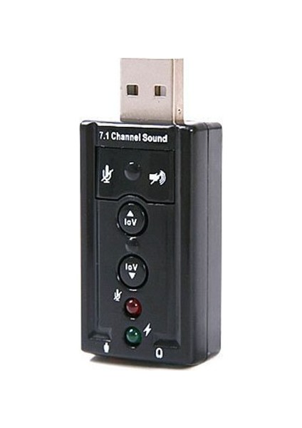 Elektronik 7.1k USB Ses Kartı 7+1 Ses Kontrollü