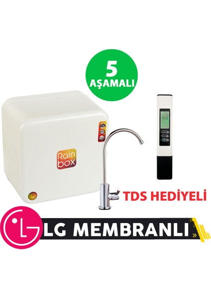 5 Aşamalı Rainbox Su Arıtma Cihazı (Beyaz) + Tds