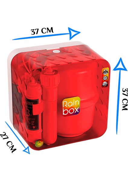 5 Aşamalı Rainbox Su Arıtma Cihazı (Kırmızı) + Tds indirimleri