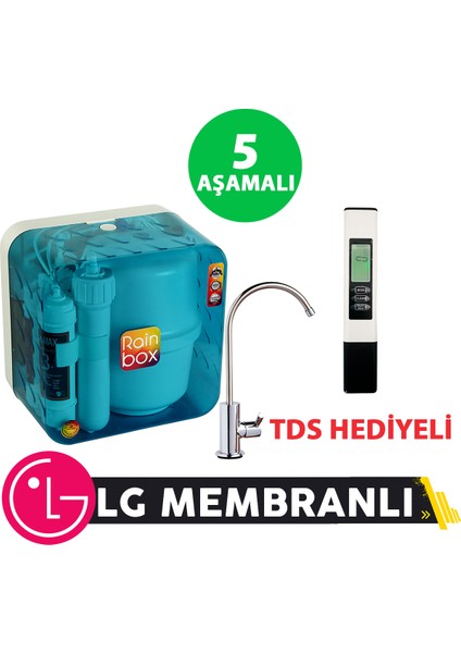 5 Aşamalı Rainbox Su Arıtma Cihazı (Yeşil) + Tds
