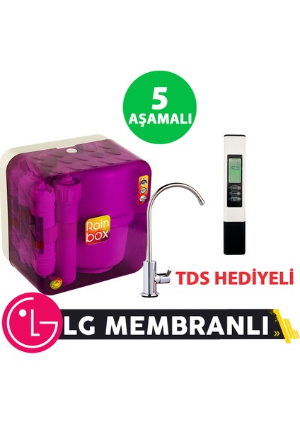 5 Aşamalı Rainbox Su Arıtma Cihazı (Mor) + Tds