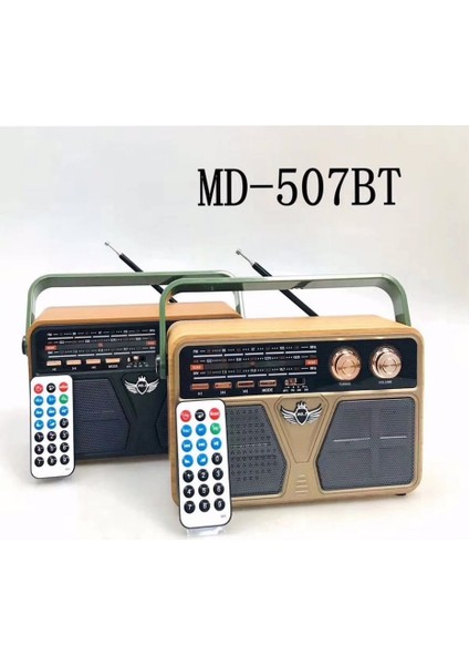M-507 Bt Ahşap Radyo Fm USB Tf Bluetooth Hoparlör