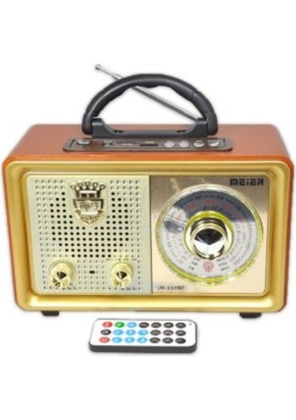 M-110 Bt Nostaljik Ahşap Retro Radyo Bluetooth Fm Sd USB