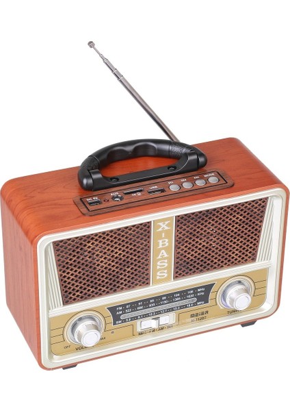 M-112 Bt Nostaljik Ahşap Retro Radyo Bluetooth Fm Sd Aux Us