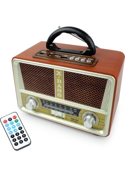 M-112 Bt Nostaljik Ahşap Retro Radyo Bluetooth Fm Sd Aux Us