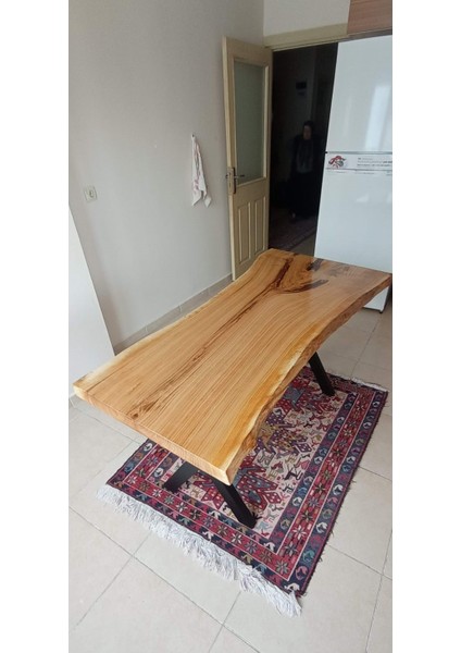 160x80 Kiraz Ağacı Doğal Kütük Mutfak Masası fiyatları