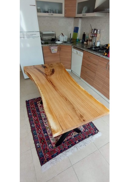 160x80 Kiraz Ağacı Doğal Kütük Mutfak Masası indirimleri