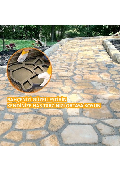 Zemin Kaplama Kalıbı Bahçe Taş Kalıp Beton Kalıbı 42X40 cm