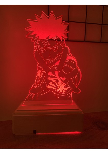 Naruto Uzumaki 3D 16 Renk Gece Lambası