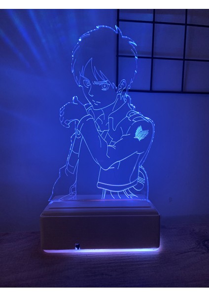 Attack On Titan Eren Jaeger 16 Renk Gece Lambası