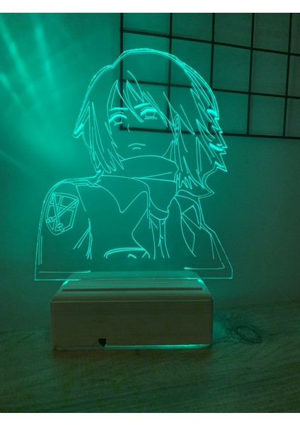 Atack Of Titans Mikasa Ackerman 16 Renk Gece Lambası