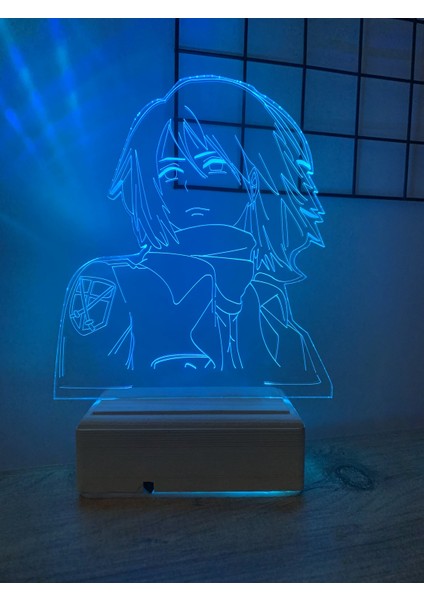 Atack Of Titans Mikasa Ackerman 16 Renk Gece Lambası