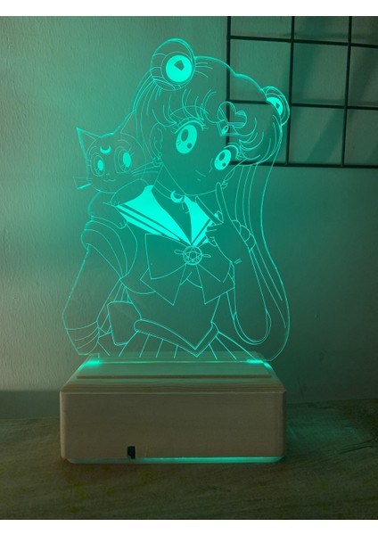 Sailor Moon Usagi Tsukino 16 Renk Gece Lambası