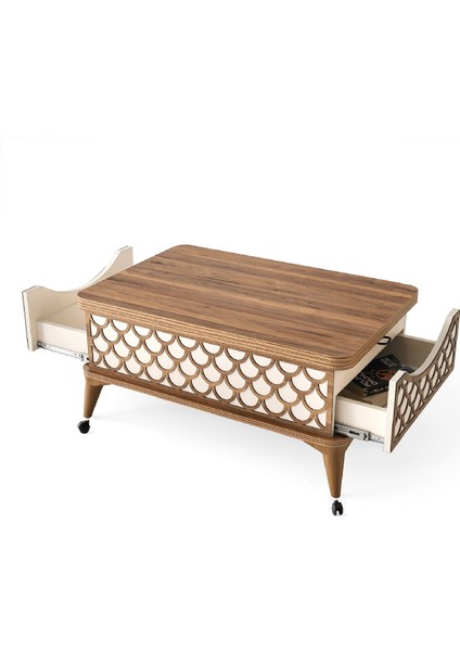 ZERENLAND_17 Çift Çekmeceli Tekerlekli Akıllı Sehpa fırsatları