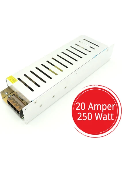 Şerit LED Trafo 12V Adaptör Driver 20 Amper 250 Watt