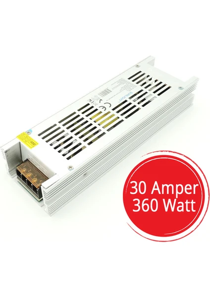 Şerit LED Trafo 12V Adaptör Driver 30 Amper 360 Watt