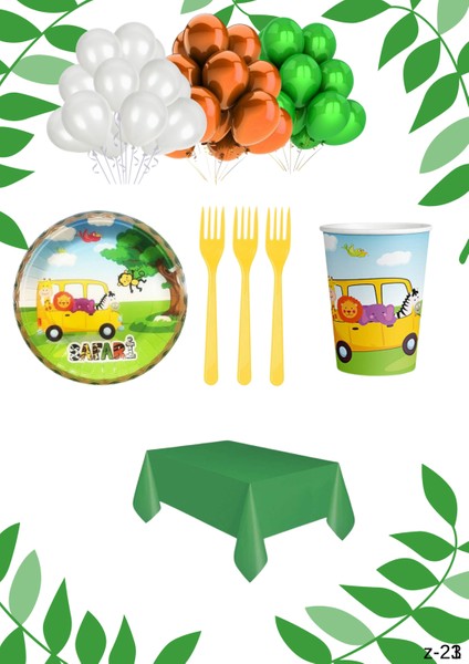 Safari Temalı 16 Kişilik Eğlence Parti Doğum Günü Seti / Safari Z-23-2