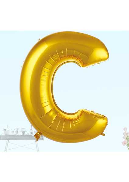 C Harf Folyo Balon, 100 cm - Altın