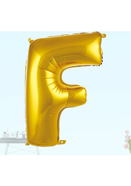 F Harf Folyo Balon, 100 cm - Altın
