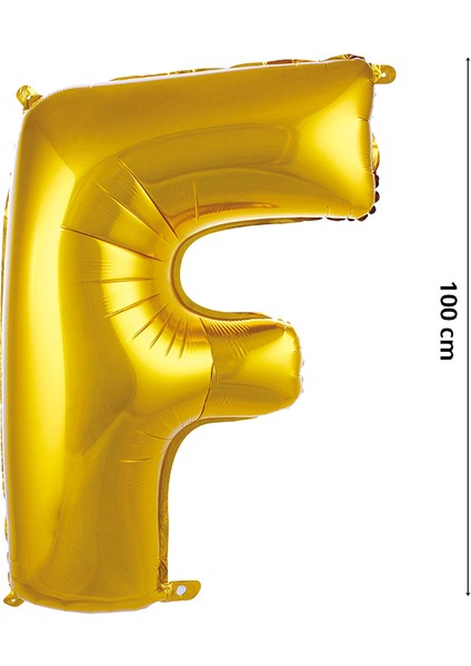 F Harf Folyo Balon, 100 cm - Altın