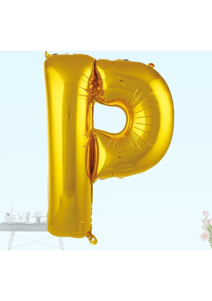 P Harf Folyo Balon, 100 cm - Altın