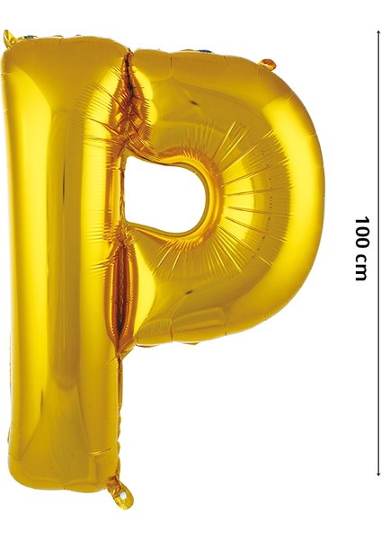P Harf Folyo Balon, 100 cm - Altın
