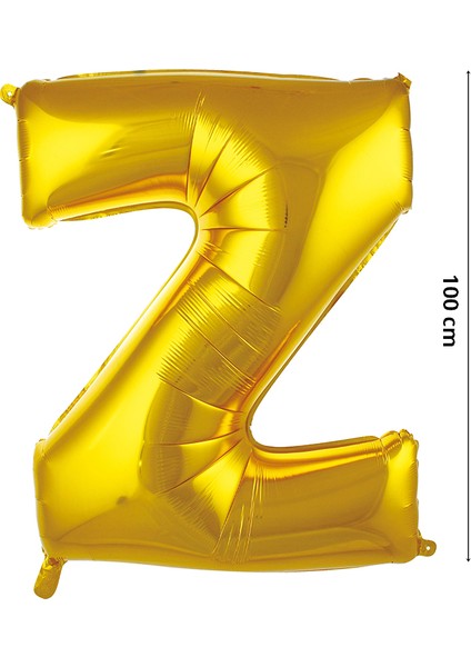 Z Harf Folyo Balon, 100 cm - Altın