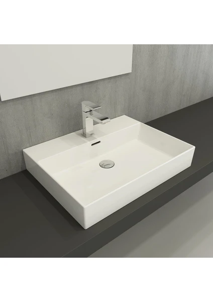 Bocchi Milano 60 cm Lavabo 1376-001-0126 Parlak Beyaz