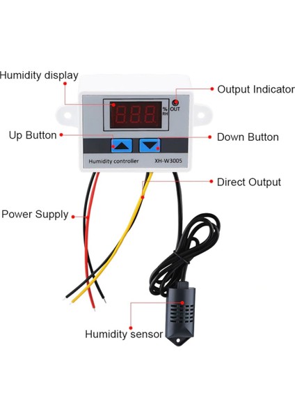XH-W3005 220V Dijital Nem Kontrol Cihazı 1500W Kuluçka Sera Depo modelleri