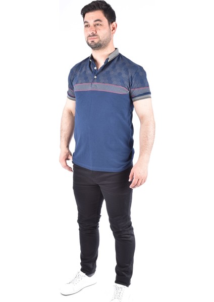 7116 Polo Yaka Düğmeli Tişört
