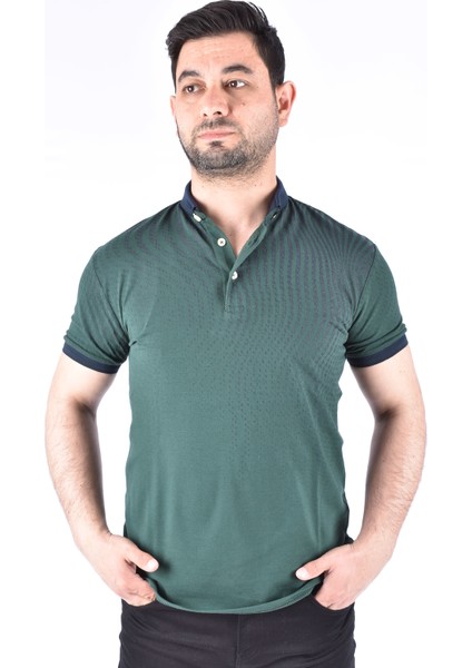 7114 Polo Yaka Düğmeli Tişört