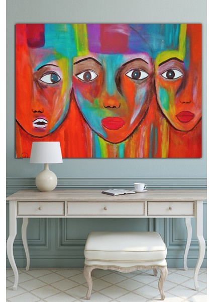Şaşkın Yüzler Dekoratif Kanvas Tablo, Kafe ve Bürolara Uygun
