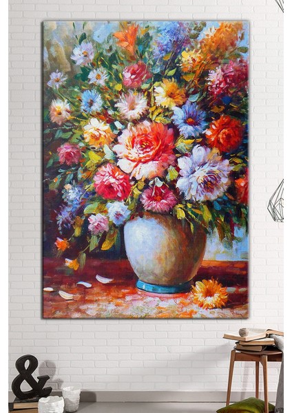 Vazo Içinde Çiçekler Dekoratif Kanvas Tablo, Kafe ve Bürolara Uygun fiyatları