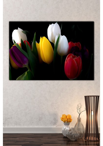 Laleler Temalı Kanvas Tablo, Kafe ve Bürolara Uygun fiyatları