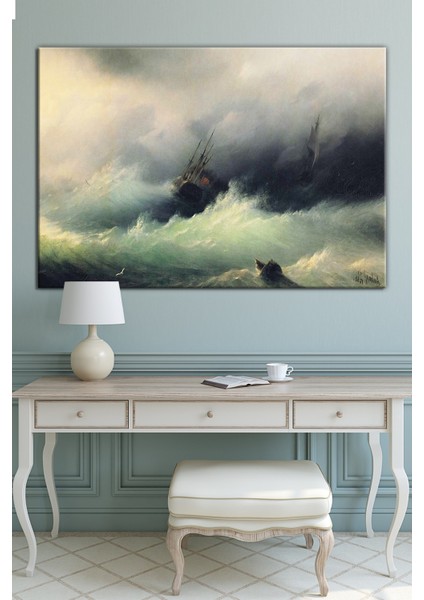 Dalgalar ve Gemi, Dekoratif Kanvas Tablo, Kafe ve Bürolara Uygun fiyatları