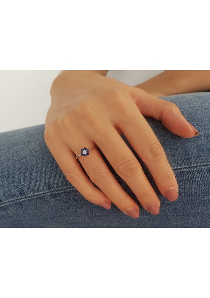 Safir ve Pırlanta Taşlı Papatya Yüzük 0417R0139 indirimleri