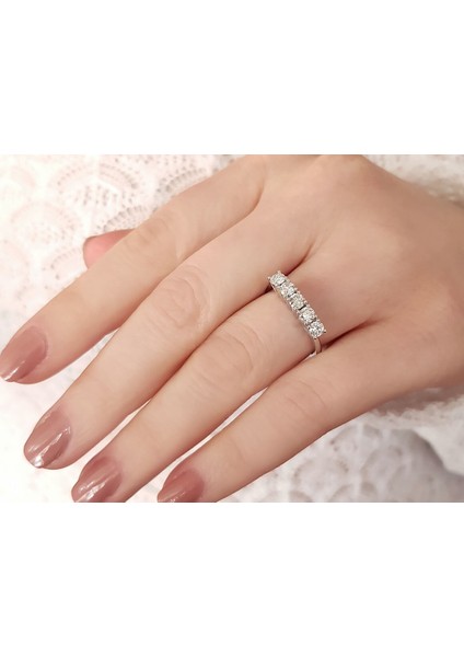 0.74 Ct. Pırlanta 5 Taş Yüzük 0417R0146 fırsatları