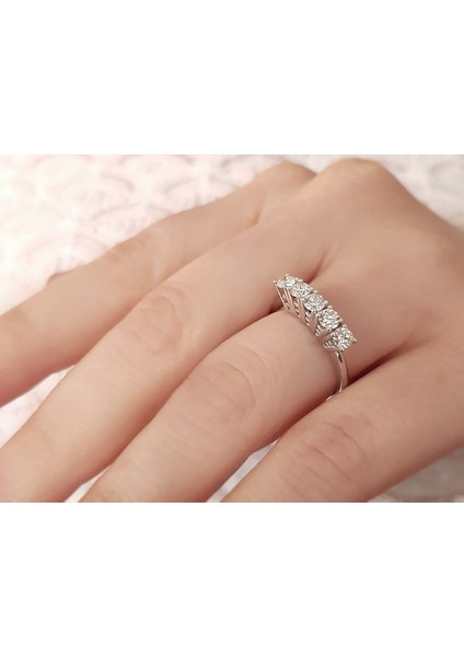 0.74 Ct. Pırlanta 5 Taş Yüzük 0417R0146 indirimleri