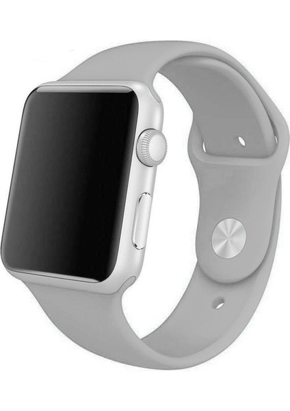 Apple Watch Uyumlu Seri 4 5 40MM Silikon Kordon Kayış M-L Gri