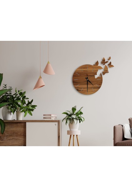 Gift Dekoratif 45CM Ahşap Duvar Saati-54