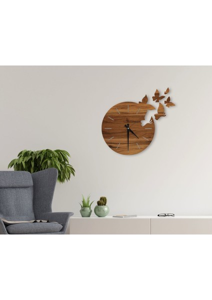 Gift Dekoratif 45CM Ahşap Duvar Saati-54