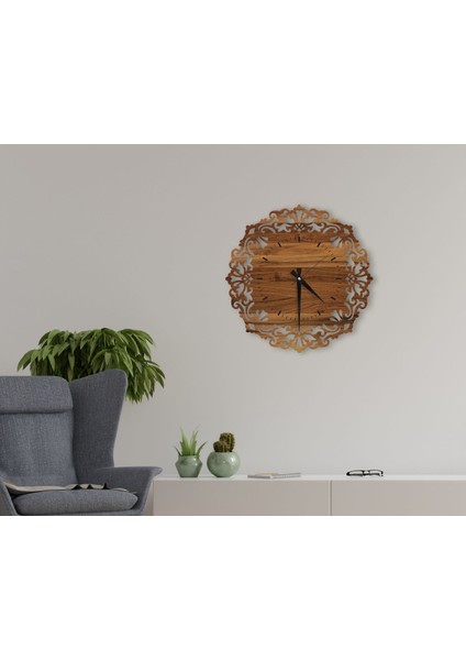 Gift Dekoratif 45CM Ahşap Duvar Saati-40