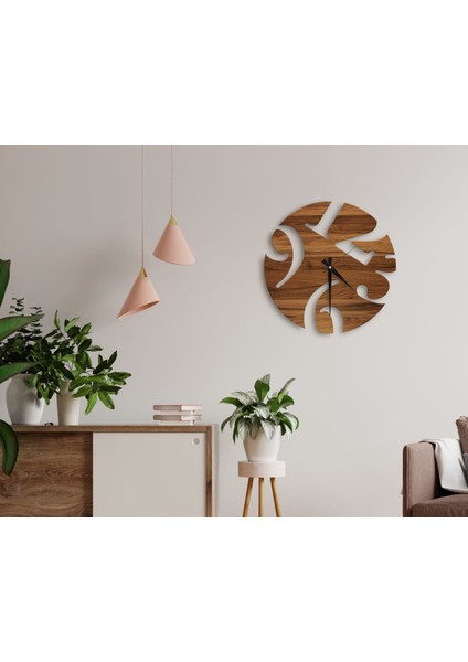 Gift Dekoratif 45CM Ahşap Duvar Saati-37