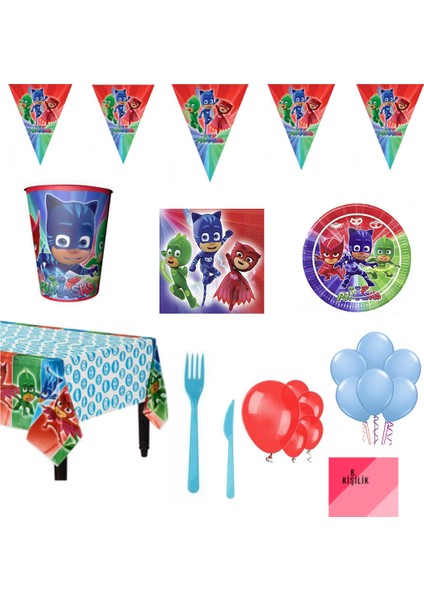 Pj Mask 8 Kişilik Parti Seti