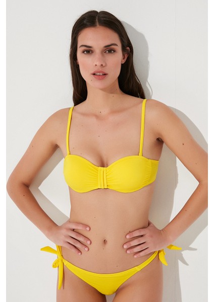 Sarı Basic Pop Bikini Üstü