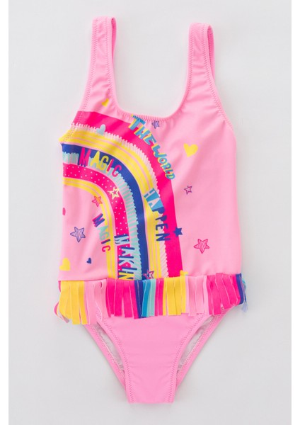 Açık Pembe Kız Çocuk Crazy Rainbow Mayo